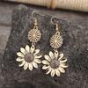Sunflower Earrings For Women, Vintage Simple Alloy Splicing Flower Jewelry Gift