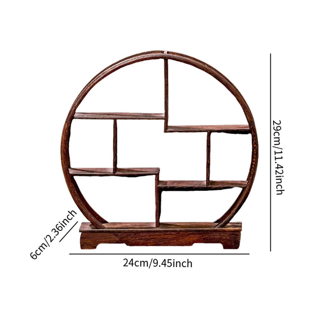Wooden Display Stand Tea Set Storage Rack Collectibles Desktop Elegant Showcase