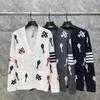 Herbst/Winter Unisex Jacquard Flugzeug Drachen Wolle Strickjacke