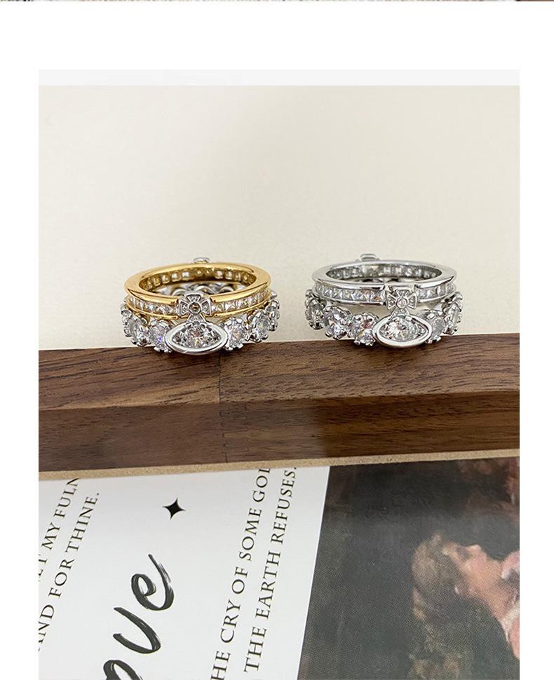 Luxury Zircon Ring: European & American Detachable Two-Way Wear for Women