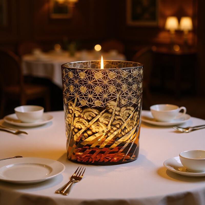 Edo Kiriko Hand-Carved Crystal Whiskey Glass