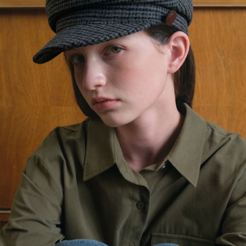OUR NOSTALGIA Classic Tweed Matorros cap_Charcoal(O25-ACC06)