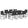 Garden Dining Set 9 pcs Black 200 x 80 x 73 cm