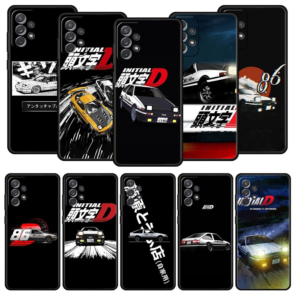 Initial D Car Phone Case for Samsung Galaxy A55 A35 A17 A07 A15 A13 A25 A51 A71 A72 A73 A32 A52 A52S A41 5G Soft TPU Shell Capas