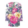 Women's Fashion Casual Three-quarter Sleeve Floral Print Round Neck Top