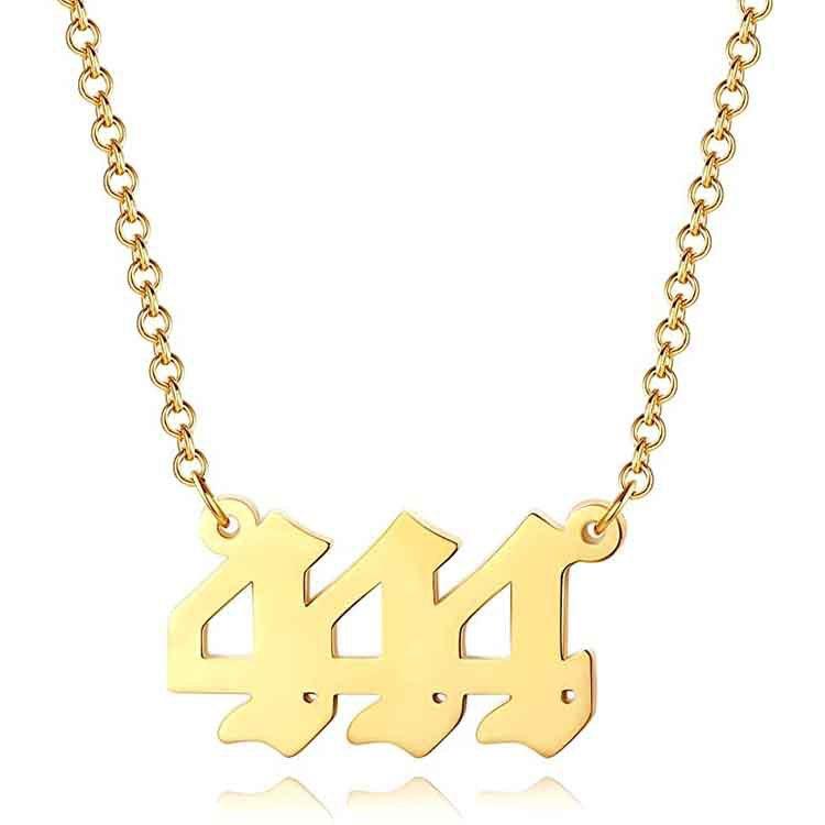 Stainless Steel Angel Number Lucky Numbers Necklaces 111 222 333 444 555 777 888 999 666 000 Women Pendant Necklace