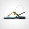 Used LOUIS VUITTON Strap Sandals Flower Leather Blue