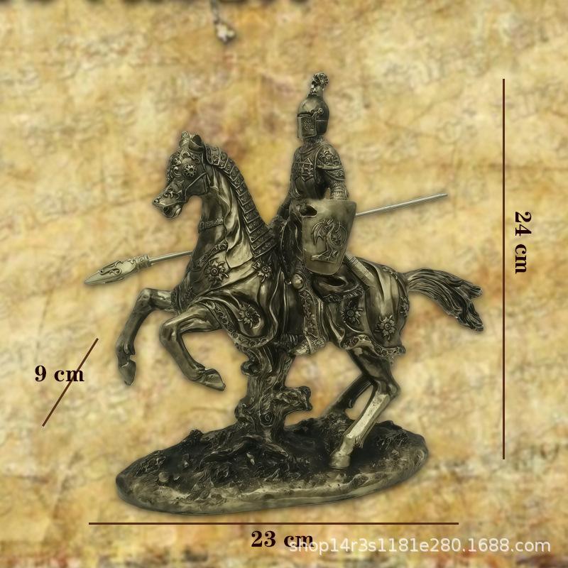 Medieval Samurai Armor Model Vintage Roman Armor Warrior Creative Bar Ornament Crafts Knight War Horse