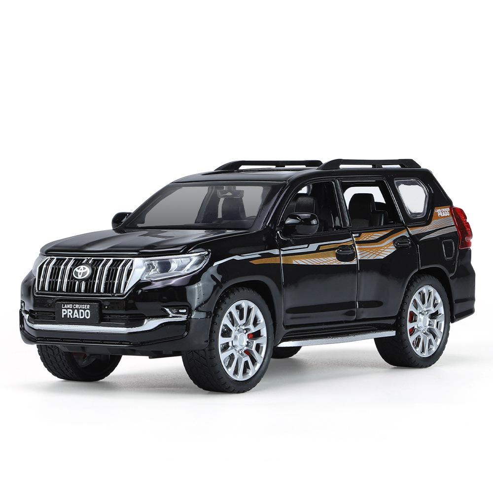 

HAOCHI 1/24 Toyota PRADO Land Cruiser Внедорожник Сплав Модель автомобиля Литой Металл Внедорожник Модель автомобиля Звук Свет Детская Игрушка Подарок чёрный