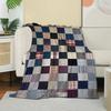Vintage karierte Patchwork-Flaneldecke, Retro-Karomuster-Überwurf, Weich und gemütlich für rustikale Wohnkultur, Warmes Sofa-Couch-Geschenk