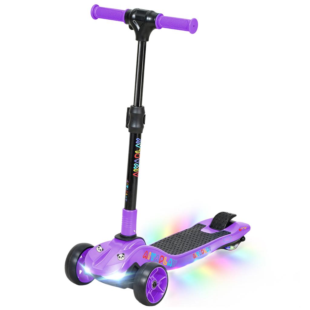 Electric Scooter for Children 6+, Foldable, 3 Wheels, Max Speed 8 km/h, 64 x 29 x 83 cm, Purple