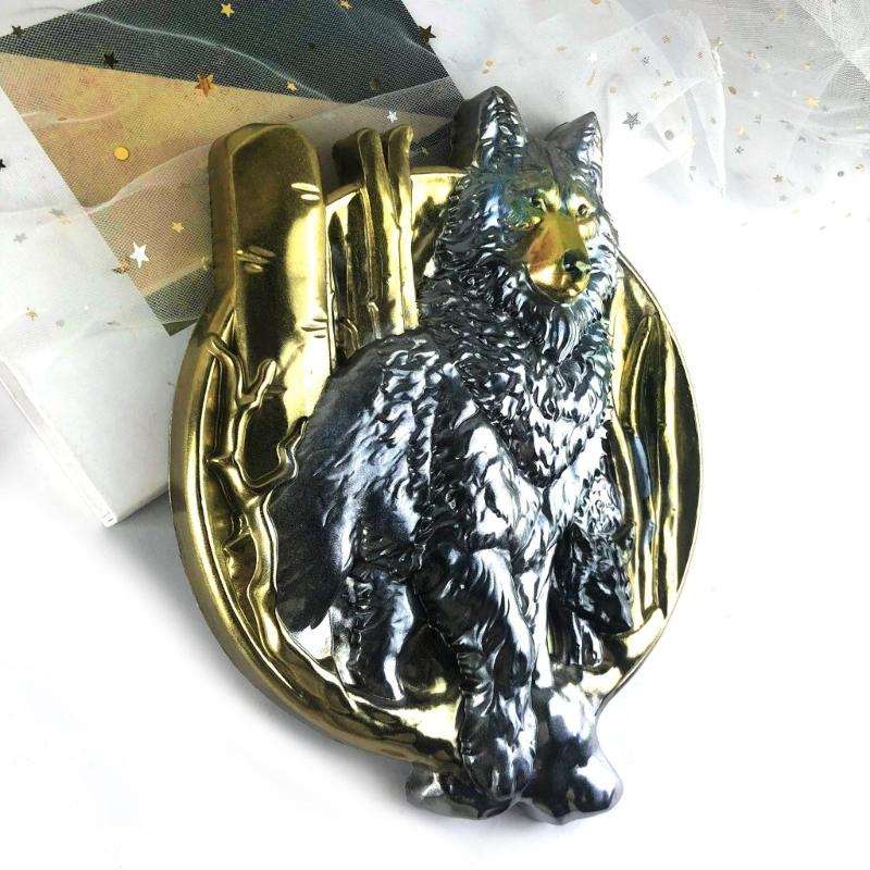 Wolf Relief Wall Decor Mold Jewelry Casting Mold Silicone Charm Mold Diy Crafts Mold Pendant Craft Supplies for Women