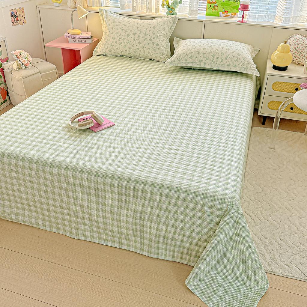 Cotton Printed Single Product Sheets, Household Small Fresh Cartoon Dormitory Sheets, Soft and Skin-friendly, No Pillowcases