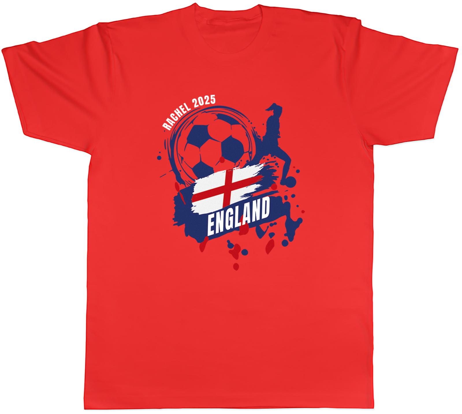 Personalised England Football Supporter Fan 2025 Unisexs TShirt Tee Gift Top S