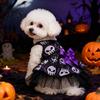 Dog Dress Halloween Tulle with Bow, Skull Print Pet Outfit, Princess Girl Party Costume for Small Dogs Cats Summer Clothing