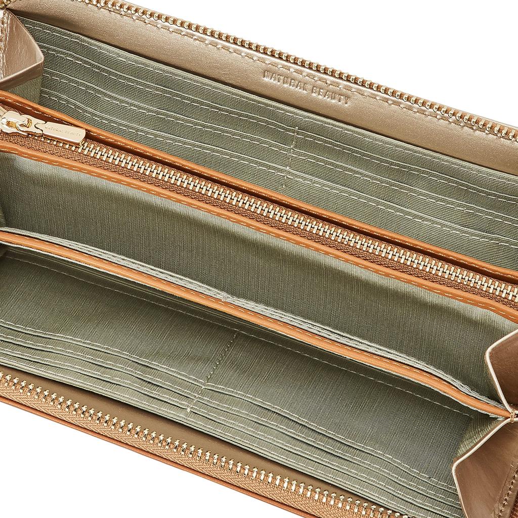 Natural Beauty Athena Damen Rundes Langes Portemonnaie, Kamel