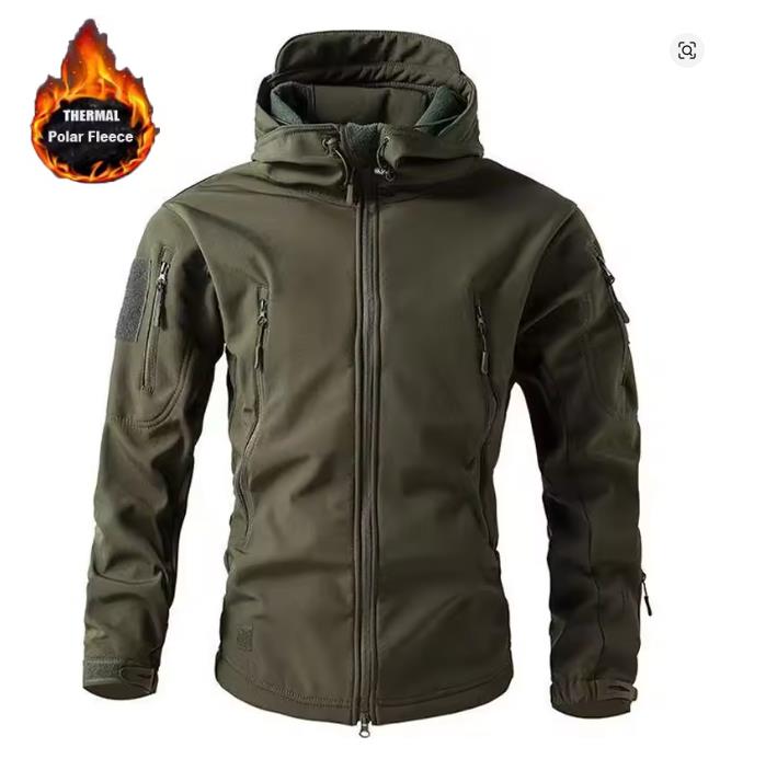 Herren Winter Herbst Softshell Fleecejacken Wasserdicht Outdoor Angeln Wandern Jagd Thermisch Camping Cargo Mäntel Warm
