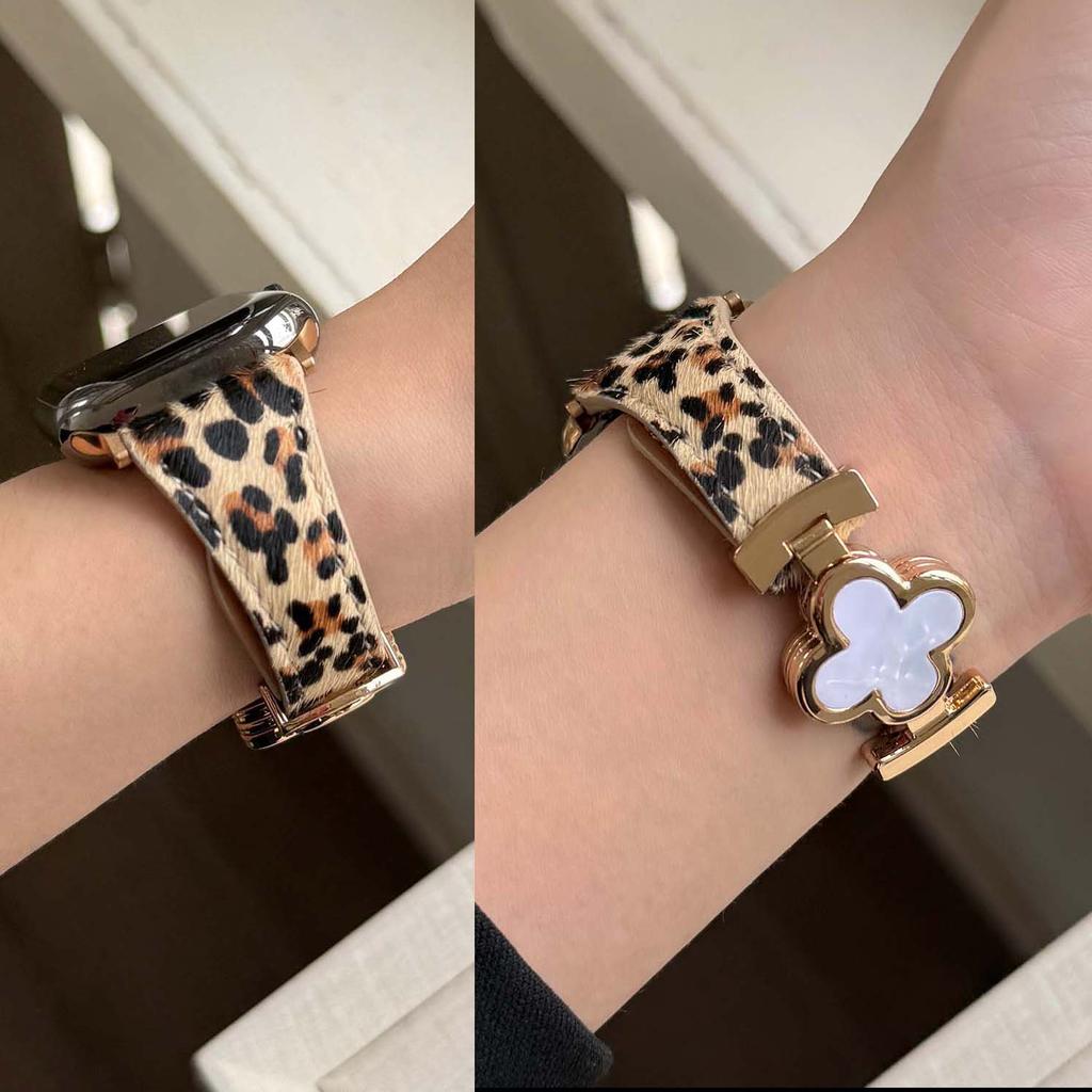 Leopardenleder Magnetisches Armband für Apple Watch Serie 11 46/42mm Ultrta 49mm 45mm 44mm 41mm 40mm 38mm Damenarmband für IWatch Volle Serie S9 S8