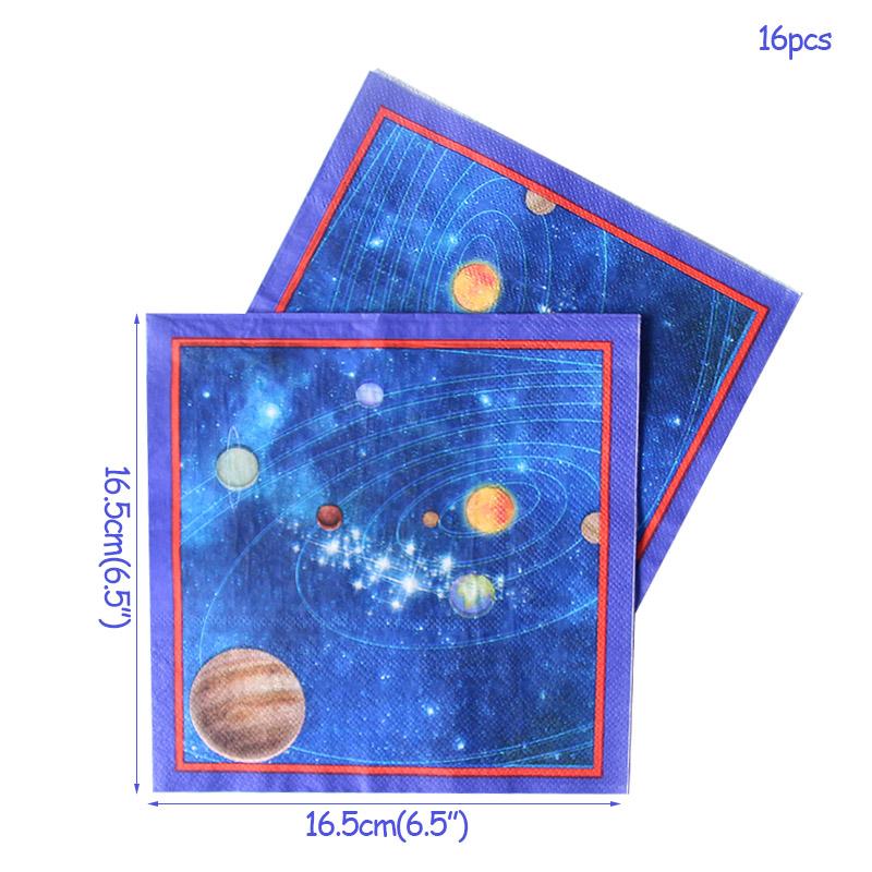 65pcs Space Galaxy Party Disposable Tableware Set Outer Space Theme Birthday Party Decoration Solar System Planet Paper Plates