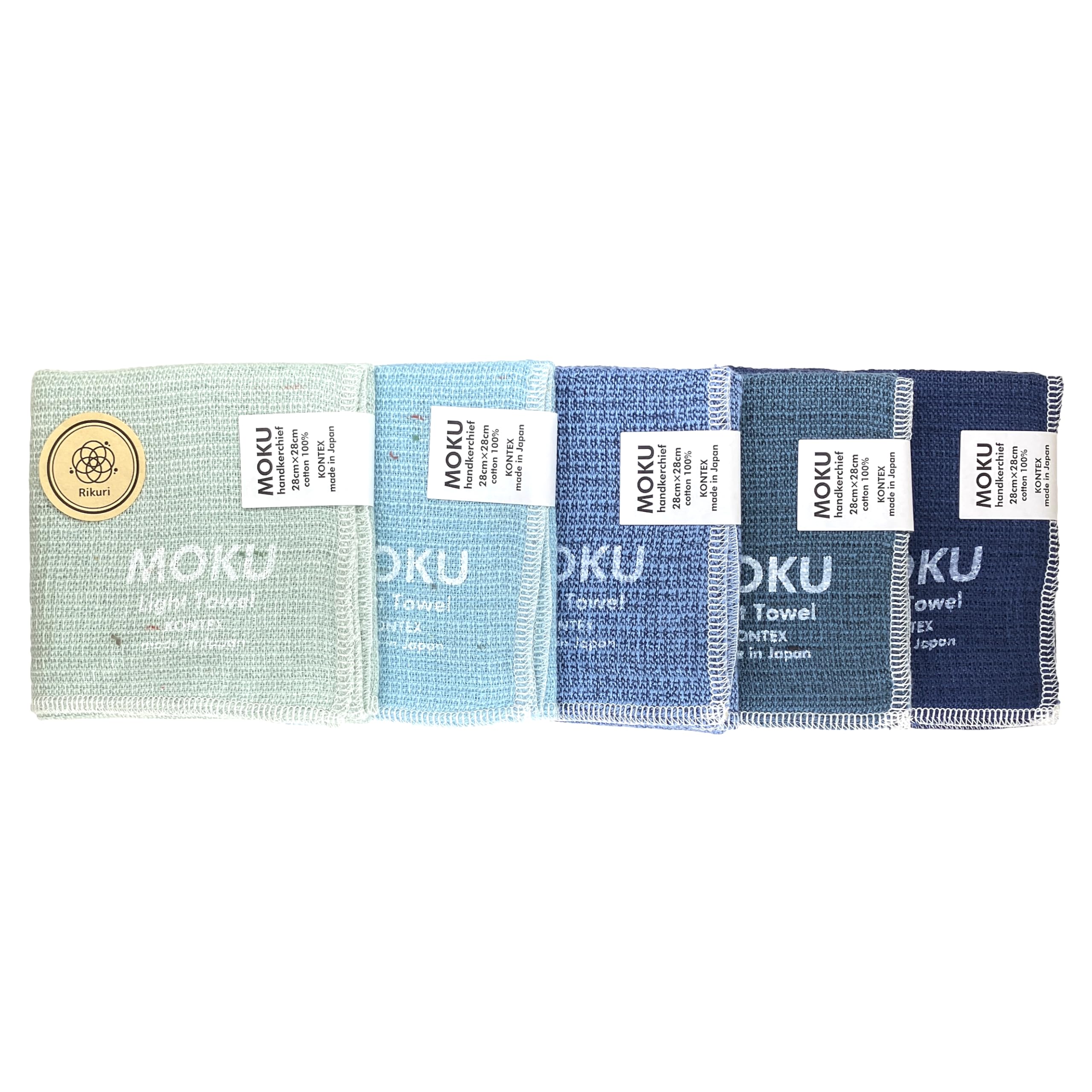 

MOKU Handkerchiefs, 5-Piece Set, Gradient, Thin, Quick-Drying, Gift, Present, Souvenir (Ocean)