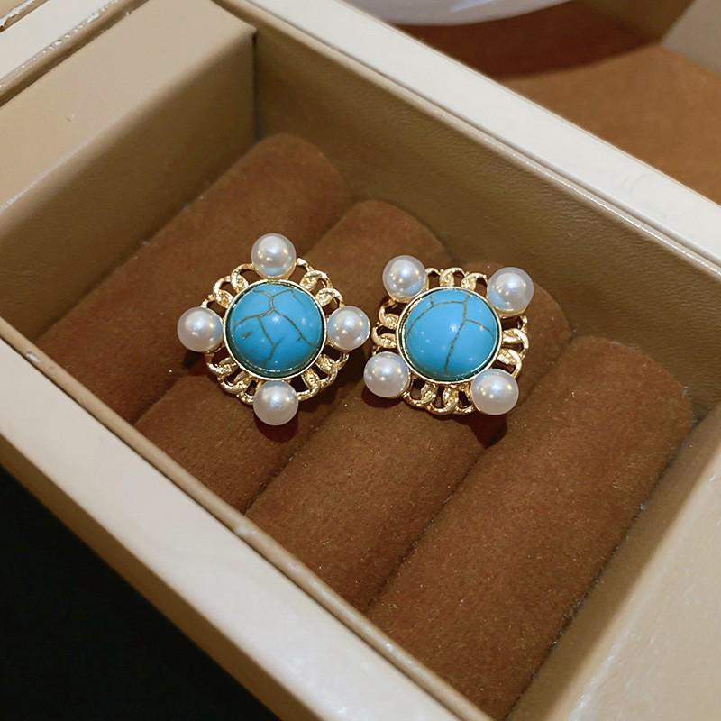 

Винтажные серебряные геометрические серьги-цветы - Легкая роскошь, ретро-дизайн