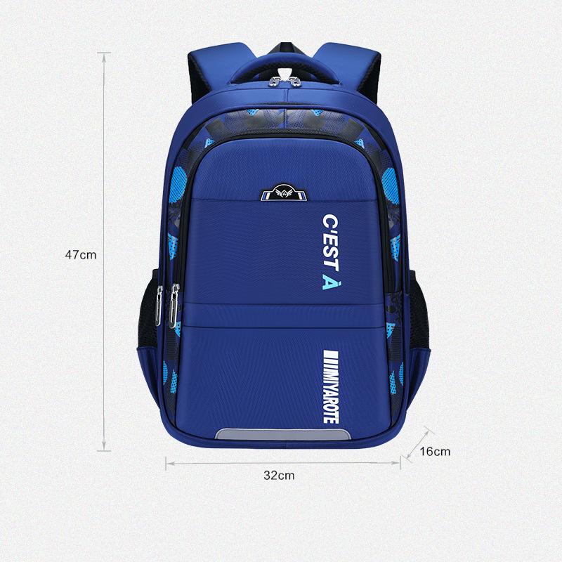 Ergonomic Oxford Backpack Large Capacity School Bag for Teen Boys Durable Bookbag Color Blocking Design