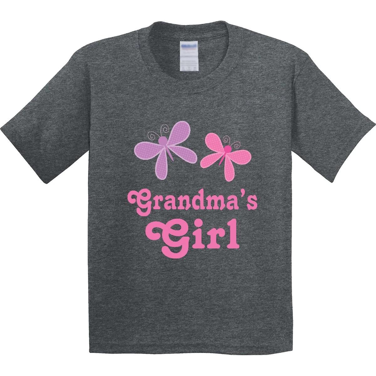 Inktastic Grandma s Girl Grandchild Butterfly Youth T-Shirt From Grandma Girls 150