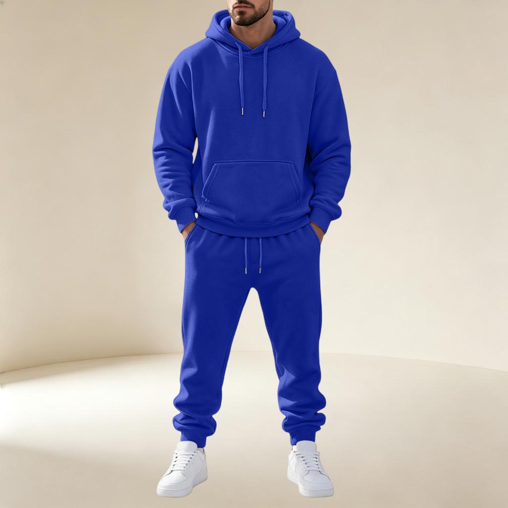 Men's Pullover Hoodie Sweatshirt Athletic Set for Training and Casual Wear