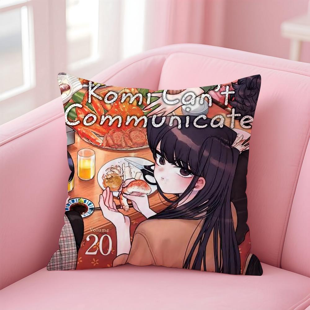 K-Komi Can't Communicate Cushion Cover Comfortable Reversible Pillow Cover Ideal for Car Sofa Bedroom & Beyond