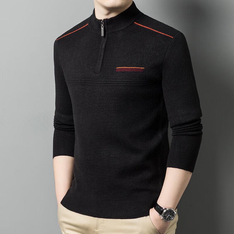 Men's Thickened Semi-High Collar Knitted Sweater