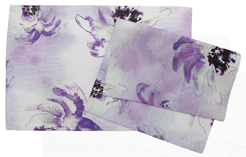 S4Sassy Purple Camellia Kanjiro Watercolor Printed Reversible Fabric Placemats Table Dining Mats-12 X 18 Inches-6