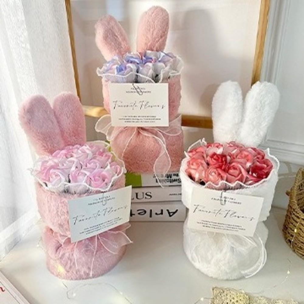 Artificial Rose Flower Bouquet Cute Fake Flower Birthday Gift Soap Flower Gift Baby Shower
