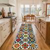 Mexican Talavera Floral Tile Kitchen Runner Rug Waterproof Oil‑proof Non‑slip Long Floor Mat For Kitchen Space Rug