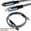Braided USB C To Optical Audio Cable 3Ft USB C To Toslink Optical Cable with Gold-Plated Connector for TV/Soundbar,Sony PS5