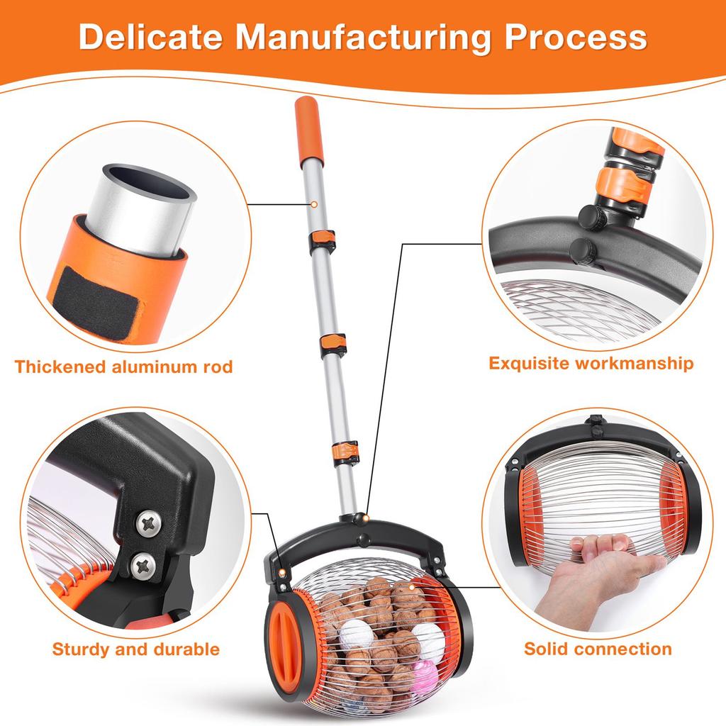 Rolling Nut Collector Manual Ball Gatherer Multifunctional Garden Picker Tool for Walnut Chestnut Fr