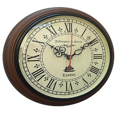 Mooie Ronde Vorm Houten Wandklok en Romeins Cijfer Klassieke Moderne Stijl Wandmontage Klok voor Huis, Kantoor Decoratie Wandklok 30,48 Cm