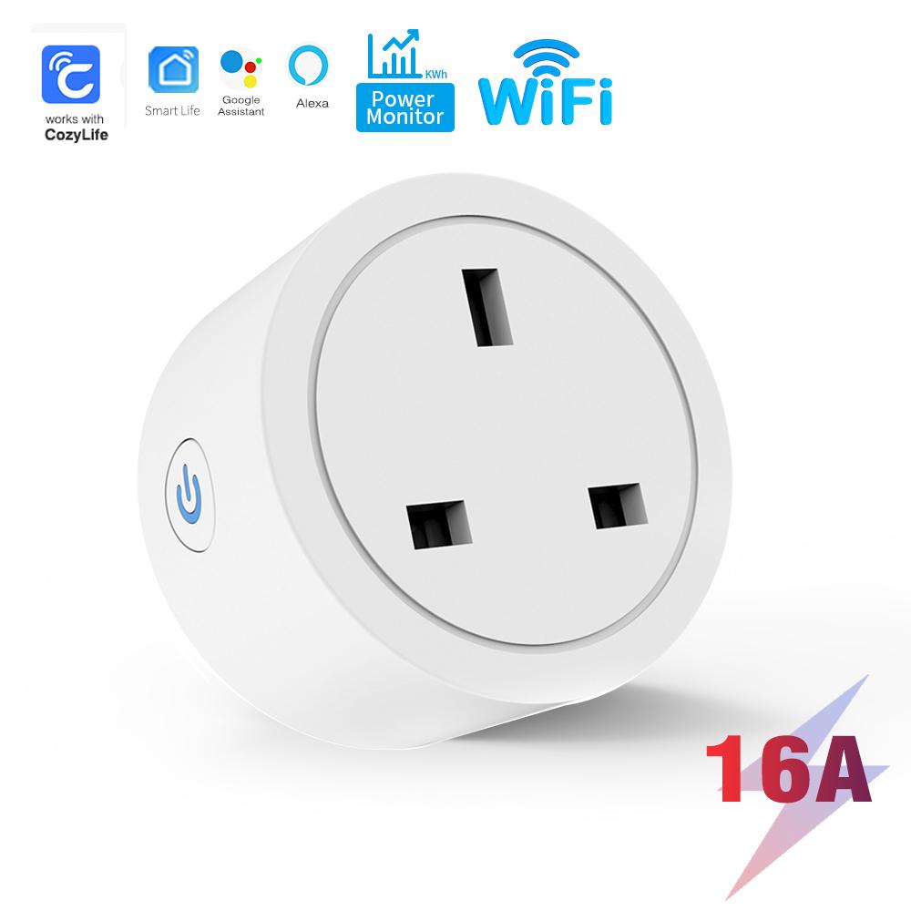 Sixwgh Tuya Smart Socket Wifi 16a/20a EU US UK Au Stecker mit Überwachungs-Timing-Funktion Smart Home Elektronische Steckdose Alexa