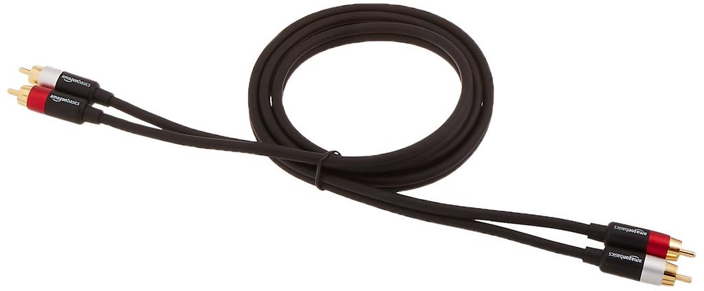 Amazon Basics RCA Audio Cable RCA Male 2 RCA for Black 1.2m (2 - Male) Speakers,