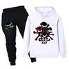 PB1172 Kids Boys Girls NINJA KIDZ Cartoon Print Long Sleeves Hoodie Trousers 2pcs/Sets