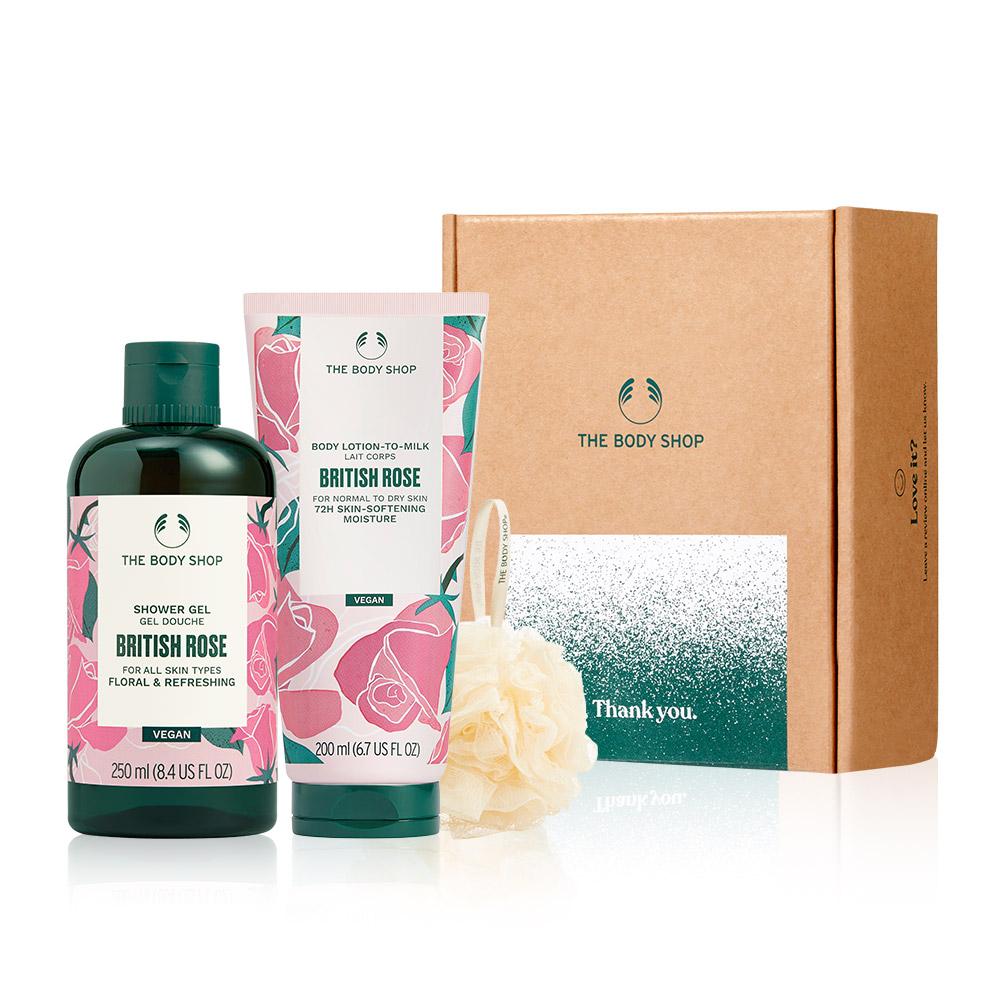 

[The Body Shop] British Rose Shower Gel & Body Lotion Gift Set (with Shopping Bag)