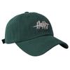 Korean New Green Retro Three dimensional Letter Embroidered Baseball Cap for Women American Casual Soft Top Trendy Brand Baseball Cap for Men