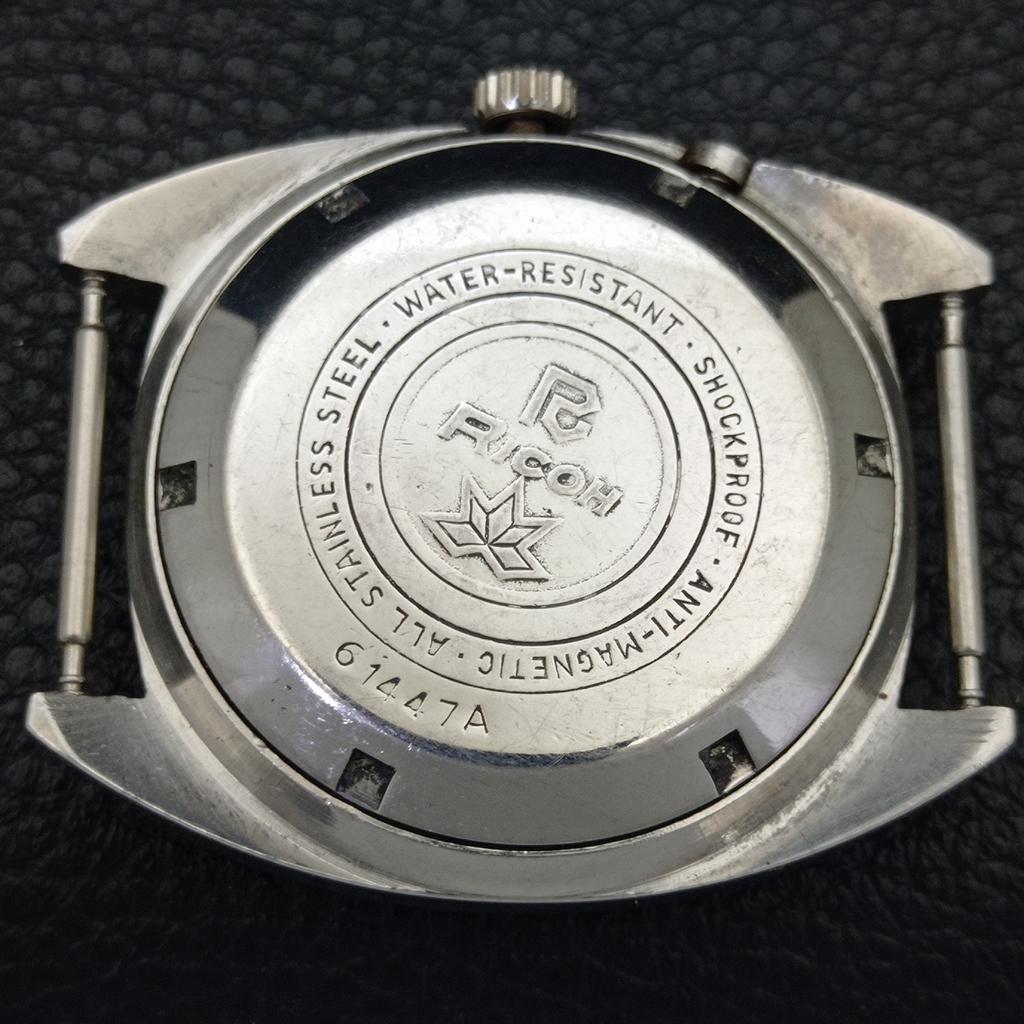 JAPAN VINTAGE RICOH R31 AUTOMATIC MENS WHITE COLOR DIAL WATCH A701929-5 R207-a701929