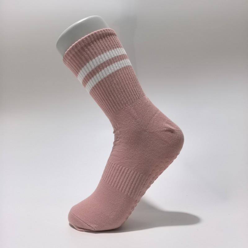 Womens Non-Slip Yoga Socks With Grip Dots Cotton-Polyester Blend Mid-Calf Length Seamless Knit Pilates Fitness