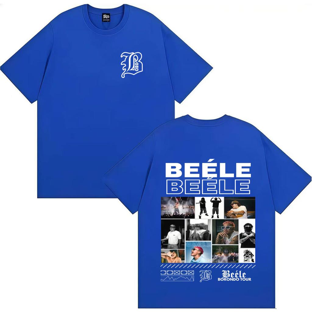 Rapper BEELE Borondo Tour 2026 Grafica Magliette Uomo Hip Hop Girocollo Comoda T-shirt Estiva Cotone Anni '90 Casual Manica Corta Abbigliamento