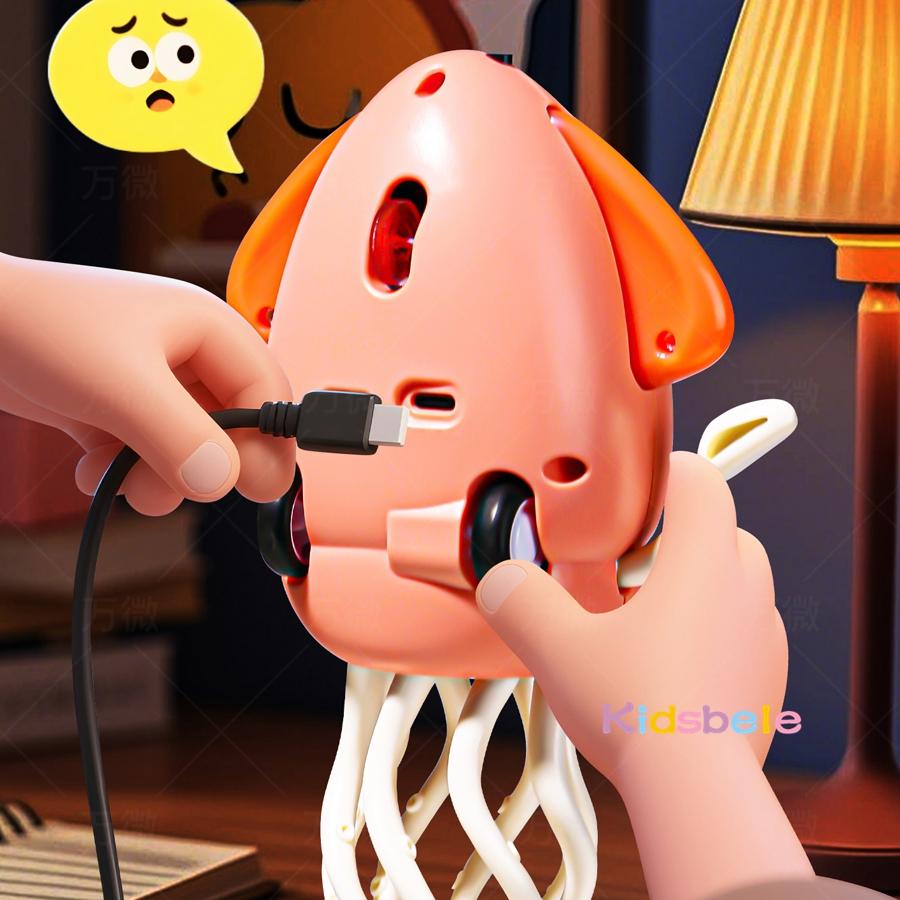 Magischer Tanzender Oktopus Elektrisches Krabbelspielzeug Elektrisches Auto-Vermeidungs-LED-Licht & Musik Intelligente Hindernisvermeidung Simulation Tier Spielzeug