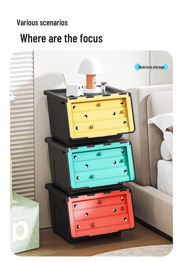 Multi-functional Cartoon Storage Box for Toys and Snacks – Flip-Top, Thickened, Large Capacity for Kids