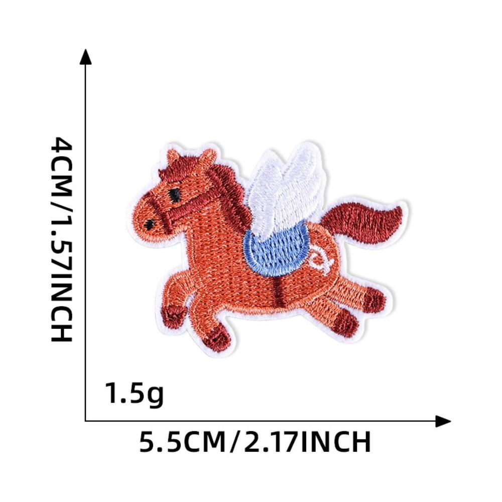 Cartoon Horse Patch Repair Embroidery No Sewing Needed Clothes Cloth Stickers Apparel Applique Hole Repair Down Repair Patch