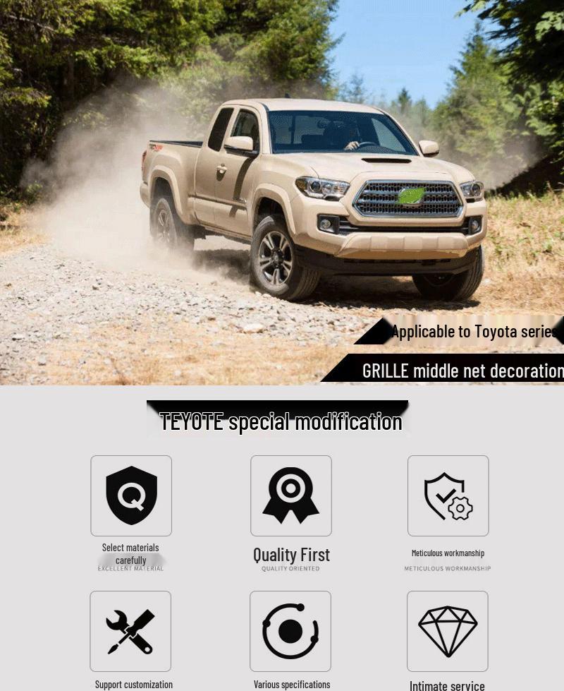 Tricolor Metal Grille Badge for Tacoma & 4Runner Car Modifications