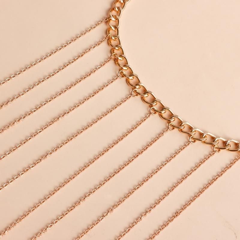 Elegante mehrschichtige Quasten Halskette Körperkette Halsband für Damen Mehrschichtige Halskette für Party/Club