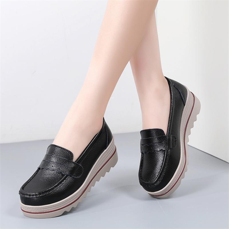 Damesko Fritidssko Dame Flate Sko Loafers Slip on Damesmokasiner Pustende Dame Platform Sneakers Zapatos Mujer